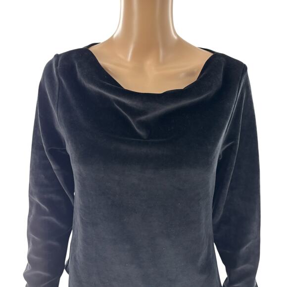Peruvian Connection Black Victoria Velour Drape Neck Top - Picture 5 of 11